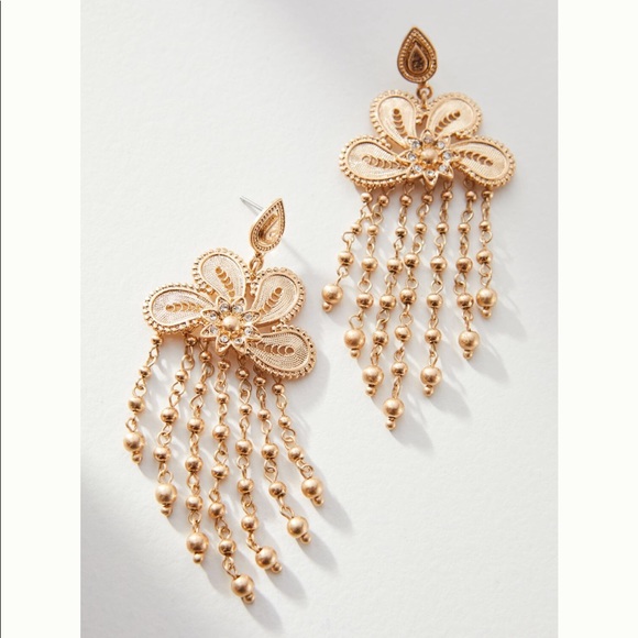 Anthropologie Jewelry - Fall Filigree Chandelier Drop Earrings